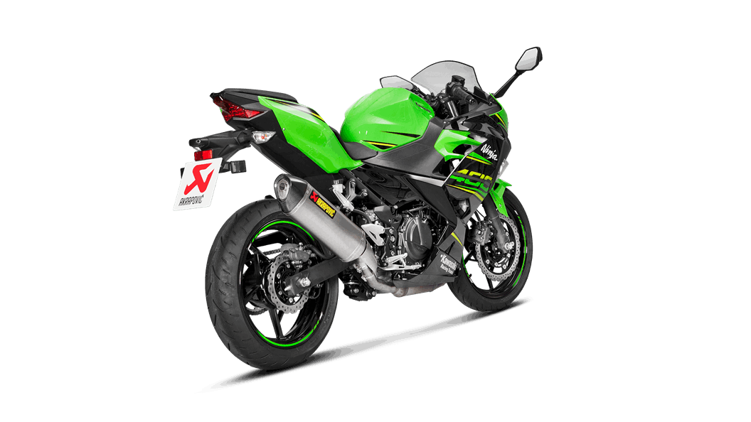 Akrapovic Slip-on Line Titanium Einddemper met E-keur Kawasaki Ninja 400 2018 > 2020