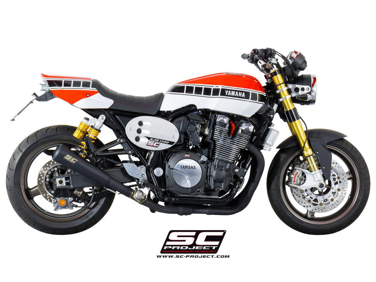 SC Project Conico '70s RVS Black Slip-on Einddemper met E-keur Yamaha XJR 1300 / Racer 2015 - 2016