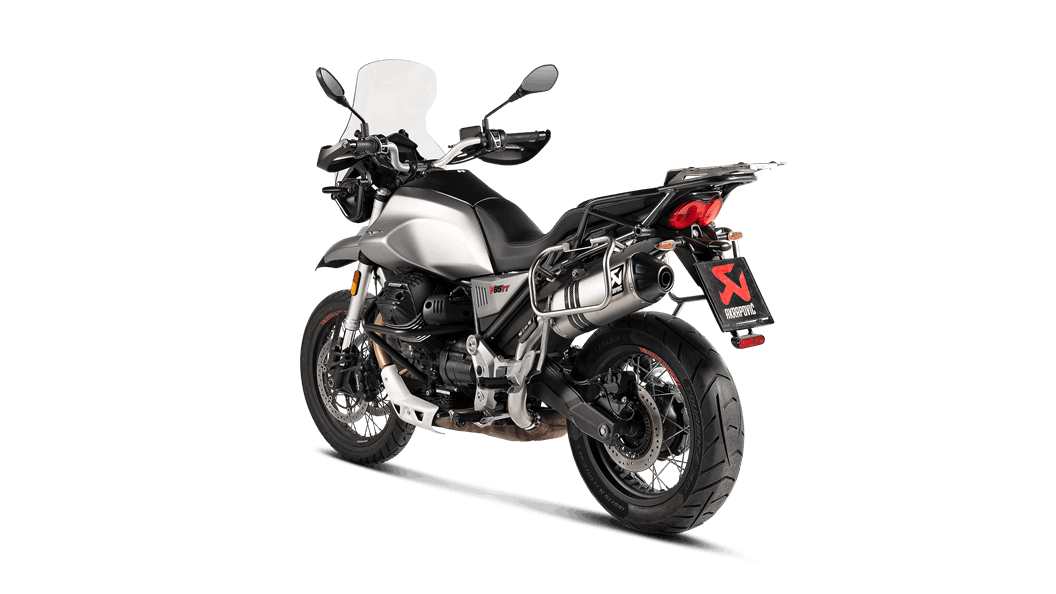Akrapovic Slip-on Line Titanium Einddemper met E-keur Moto Guzzi V85 TT 2019 > 2023