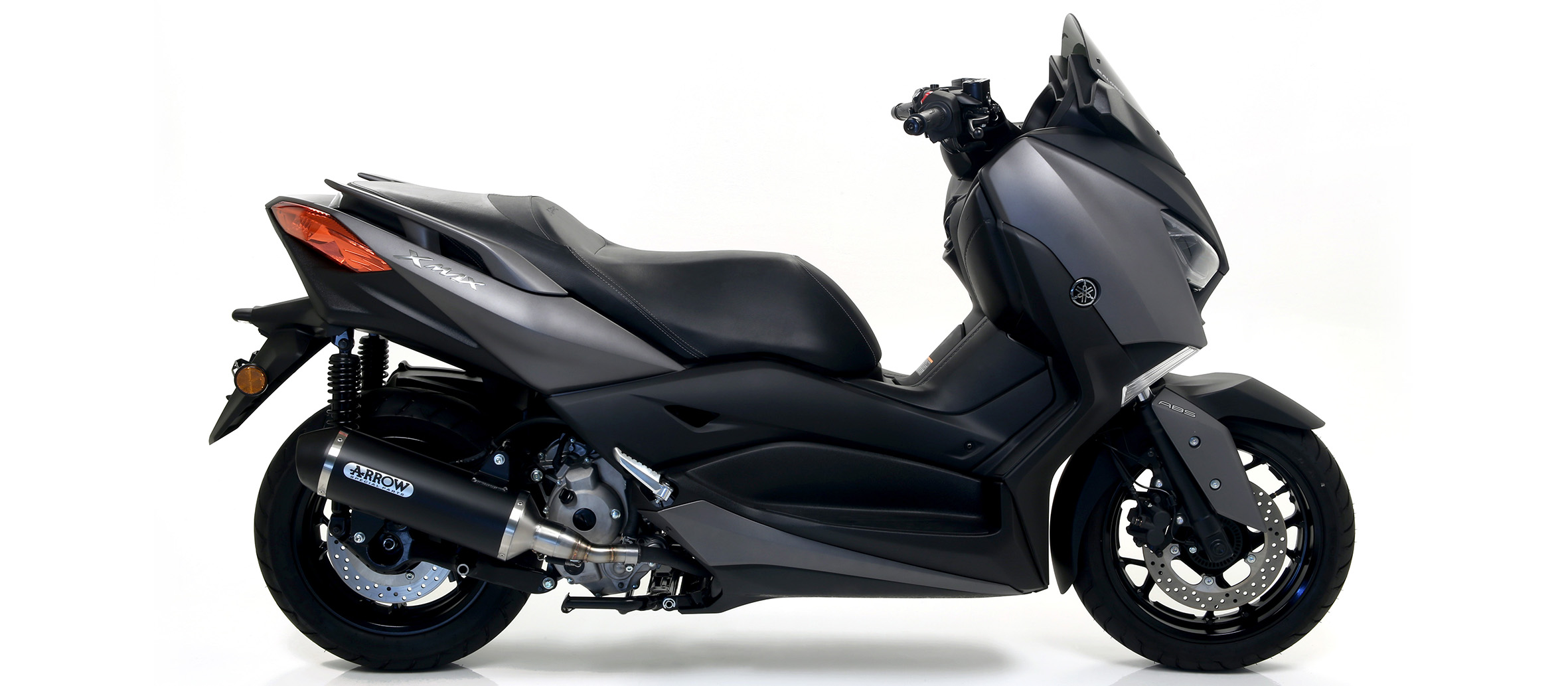 Arrow Urban Aluminium Black Compleet Uitlaatsysteem met E-keur incl. Katalysator Yamaha X-Max 300 2017 > 2020