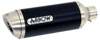 Arrow Thunder Aluminium Black Einddemper incl. RVS Decat Voorbochten Low Mount Yamaha MT-07 2014 - 2020