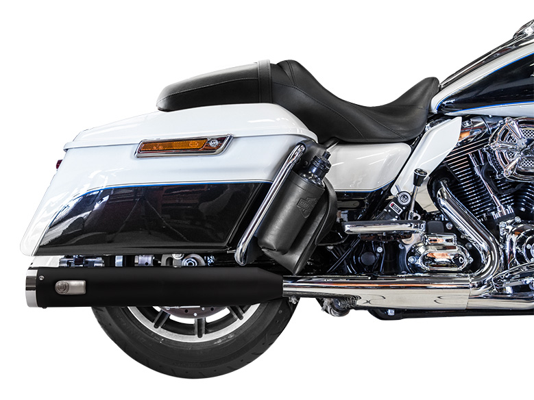 ByKern Premium RVS Black Einddemper Set (L+R) met regelbaar geluidssysteem met E-keur Harley Davidson Touring 1999 > 2008