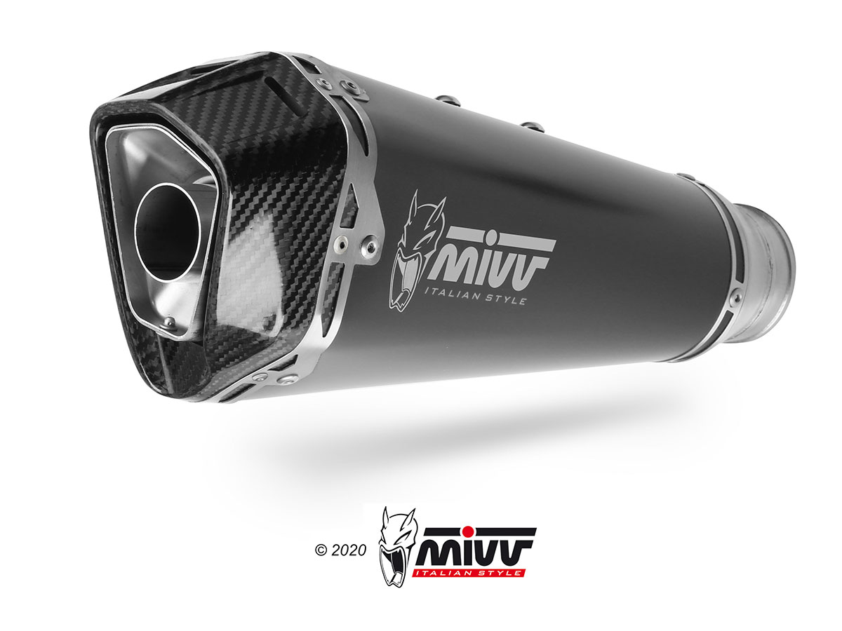 Mivv Delta Race RVS Black Einddemper met E-keur Kawasaki Z125 2019 > 2024