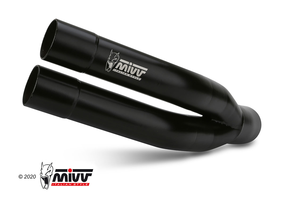 Mivv Double Gun Black Slip-on Einddemper met E-keur Benelli Leoncino 500 2017 > 2024