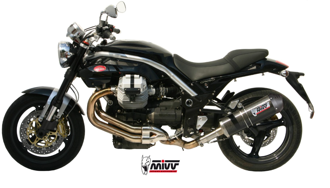 Mivv Oval Carbon met Carbon Cap Slip-on Einddemper met E-keur Moto Guzzi Griso 1200 2007 > 2016