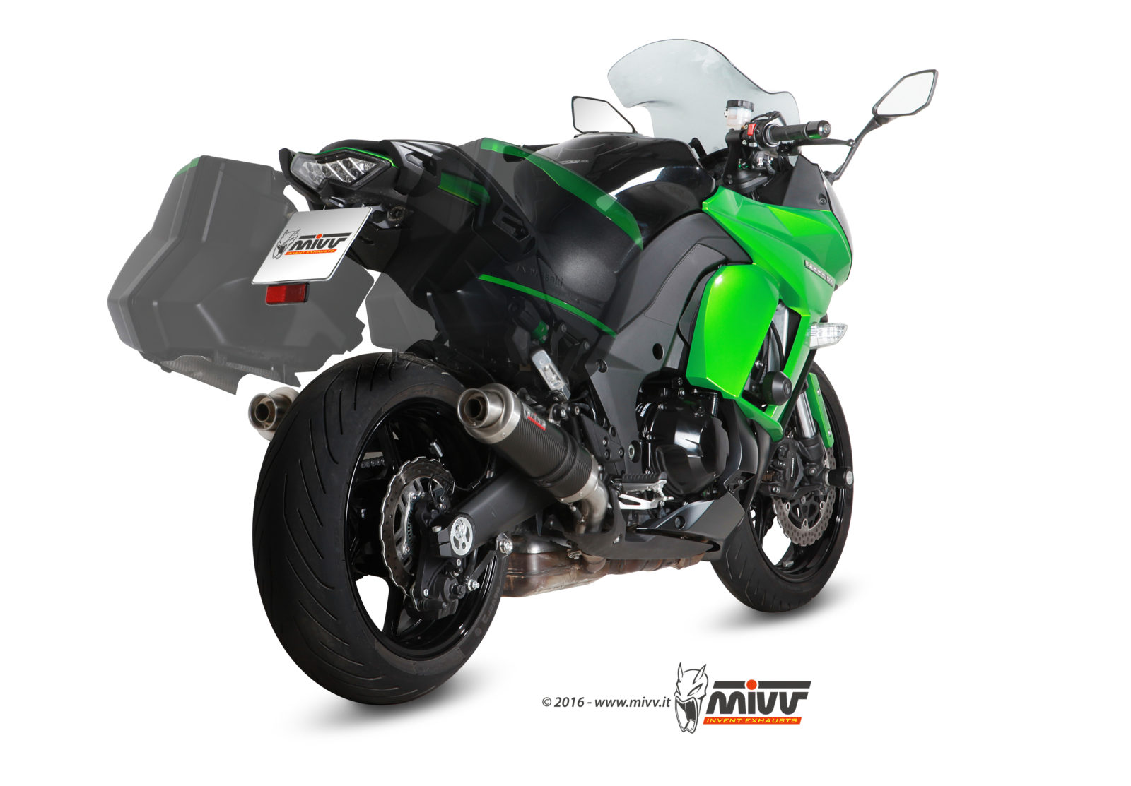 2x Mivv GP Carbon Slip-on Einddempers met E-keur Kawasaki Z 1000 SX 2014 > 2020