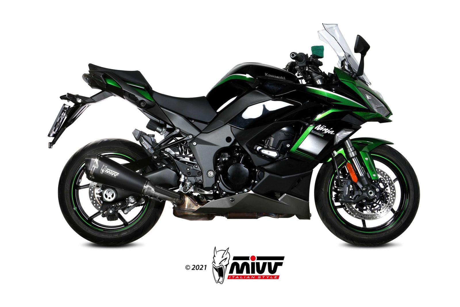 Mivv Delta Race RVS Black Einddemper met E-keur Kawasaki Ninja 1000 SX / Tourer 2020 > 2023