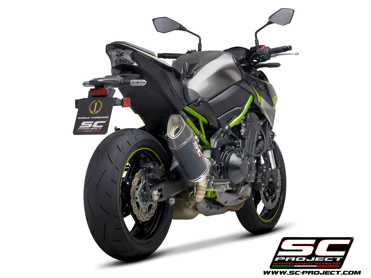 SC Project SC1-R Carbon Einddemper met E-keur Kawasaki Z 900 A2 model 2020 - 2022
