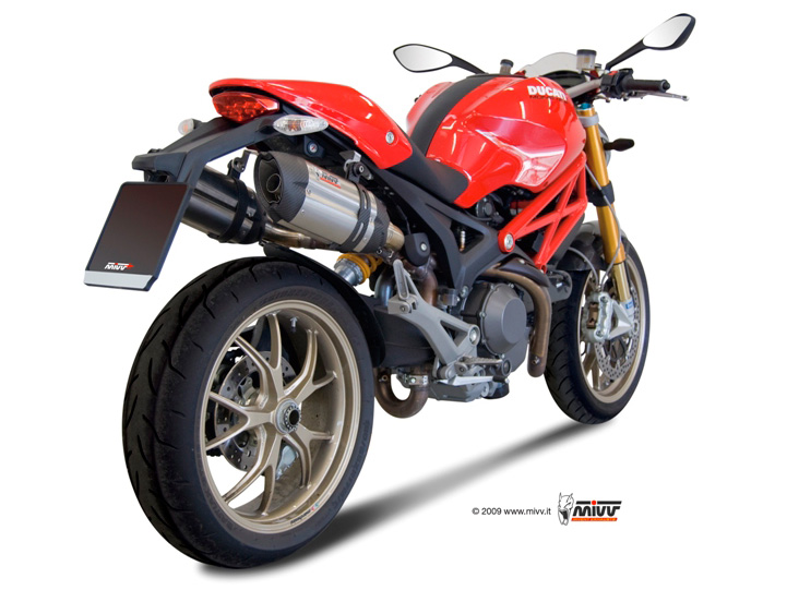 Mivv Suono Full Titanium Dubbele Slip-on Einddemper (L+R) Set met E-keur Ducati Monster 796 2010 > 2014