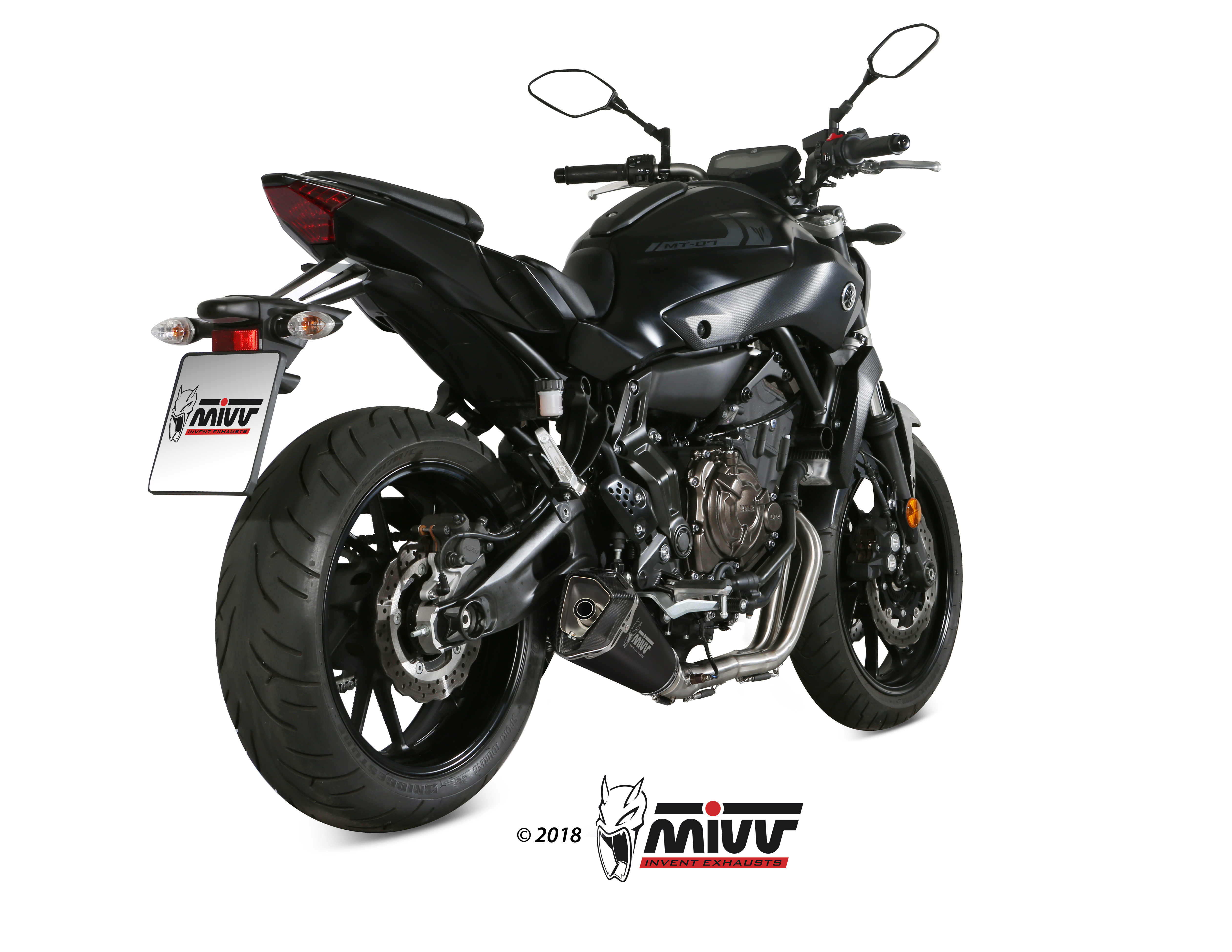 Mivv Delta Race RVS Black Compleet 2-1 Uitlaatsysteem met E-keur Yamaha MT07 2014 > 2022