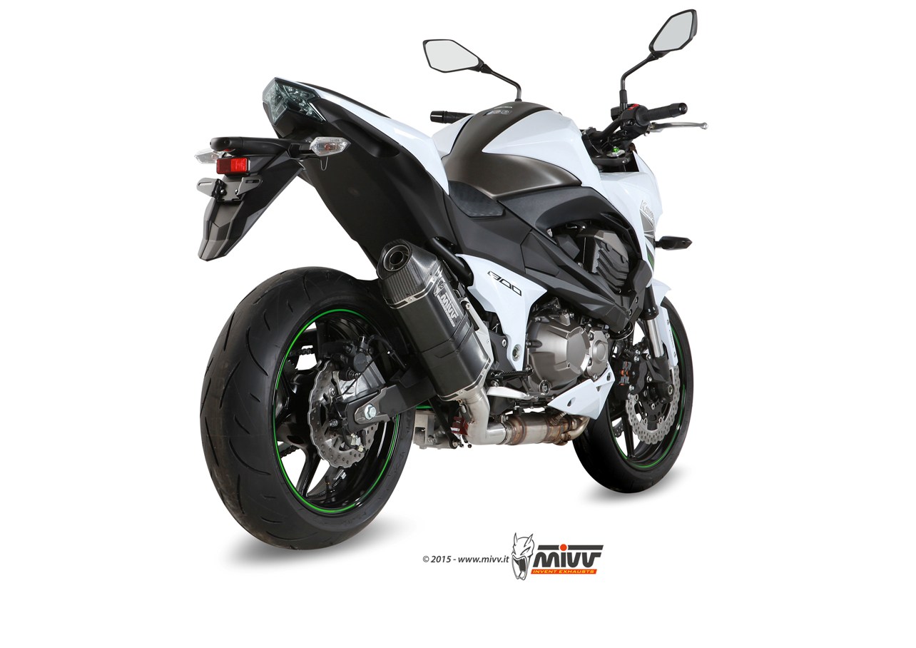 Mivv Speed Edge RVS Black Slip-on Einddemper met E-keur Kawasaki Z 800 2013 > 2016