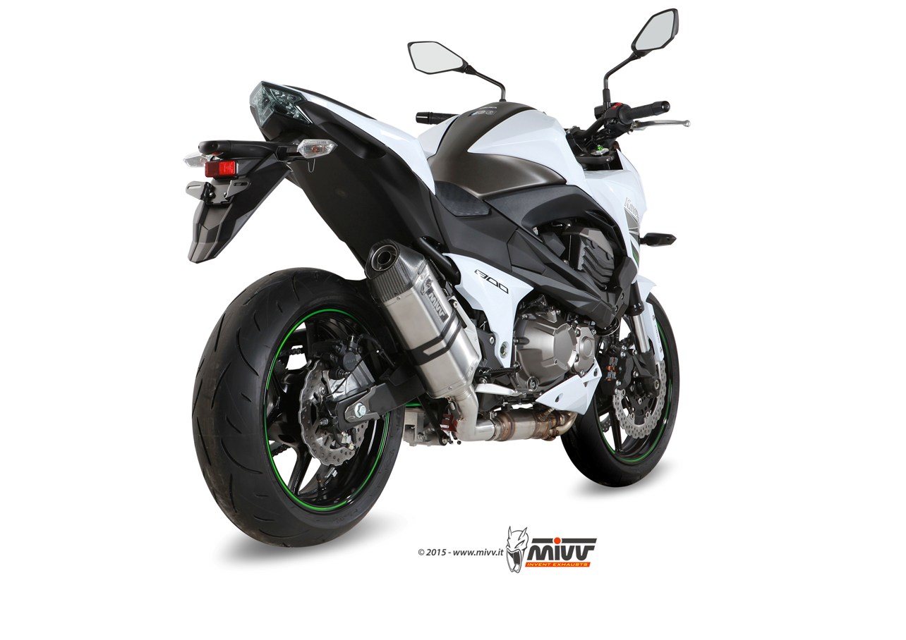 Mivv Speed Edge RVS Slip-on Einddemper met E-keur Kawasaki Z 800 2013 > 2016