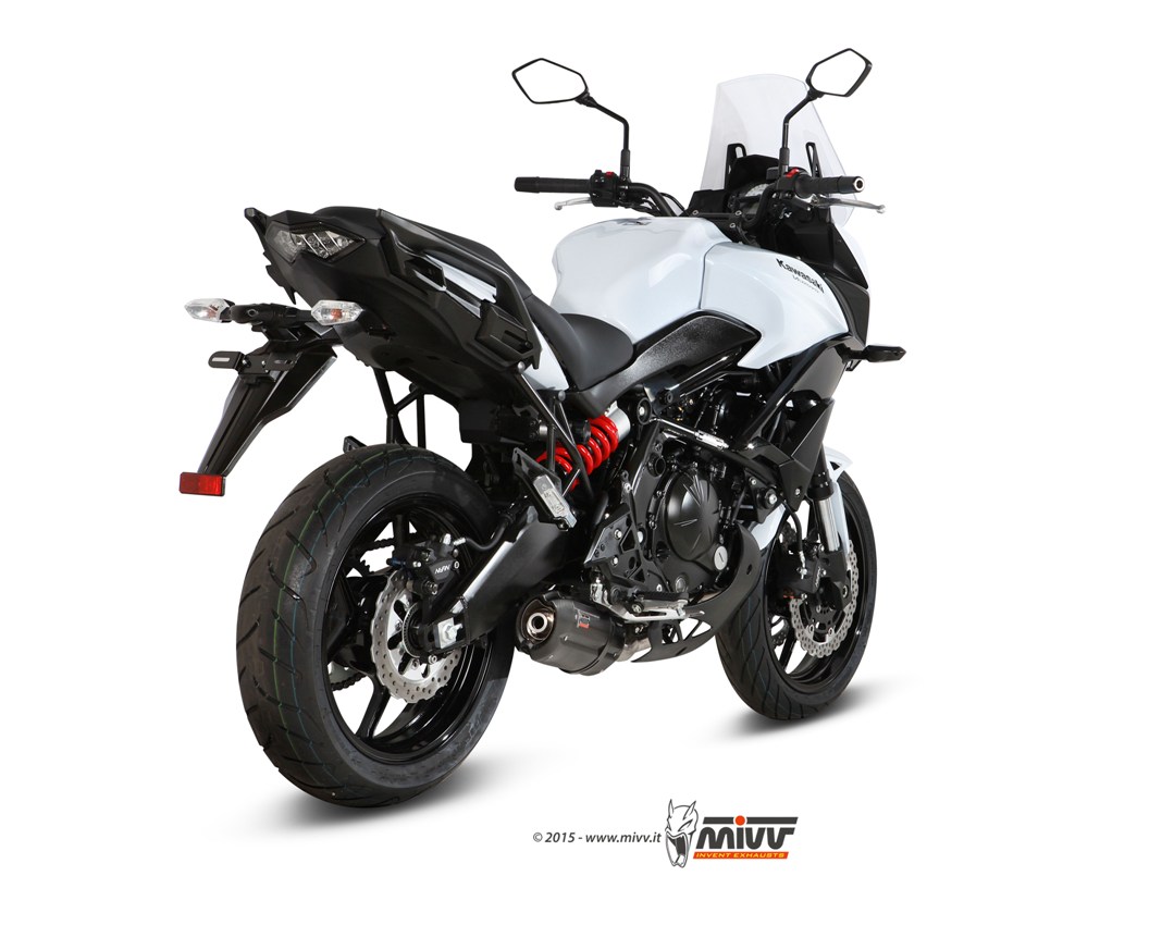 Mivv Suono RVS Black Compleet 2in1 Uitlaatsysteem met E-keur Kawasaki Versys 650 2015 > 2021