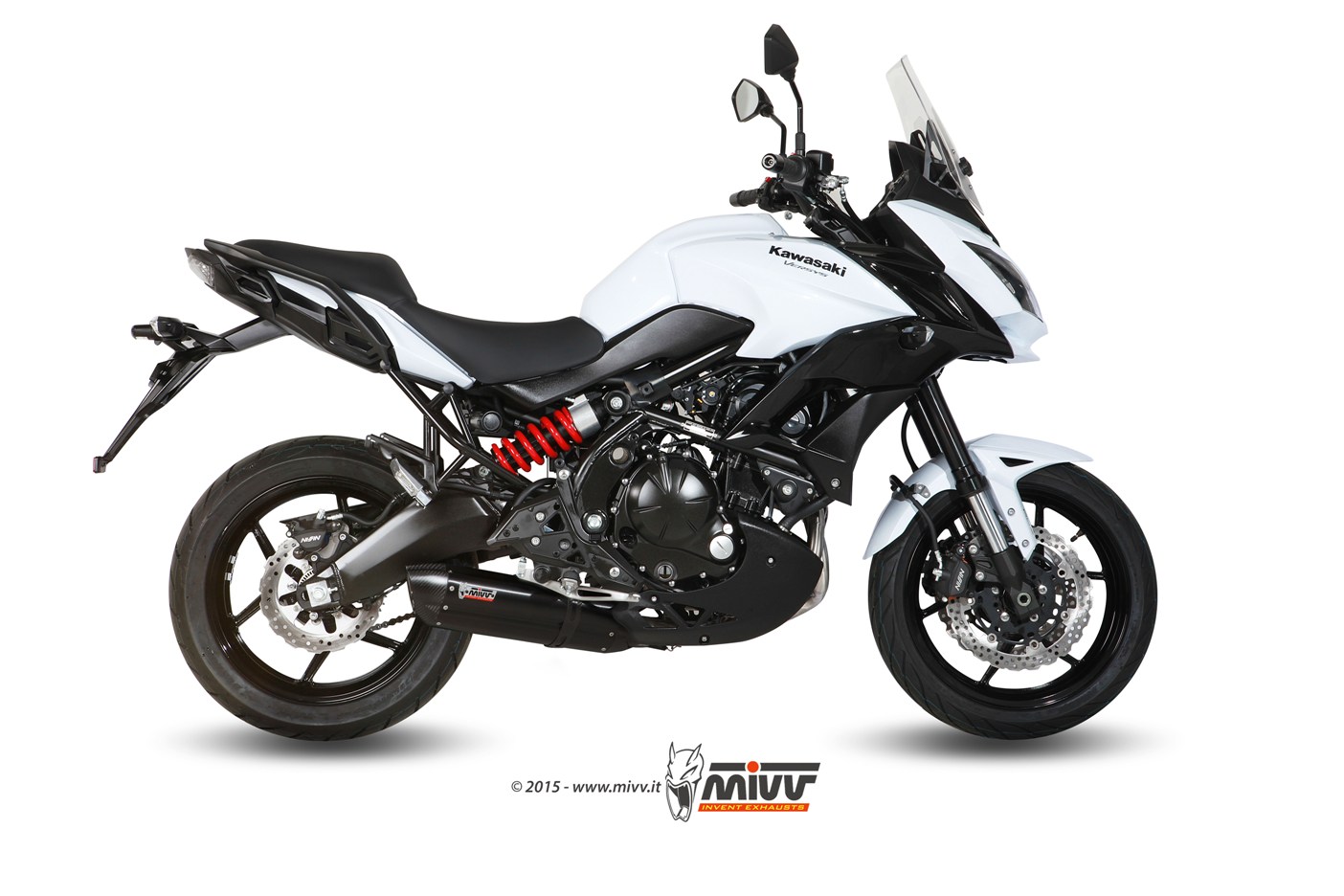 Mivv Suono RVS Black Compleet 2in1 Uitlaatsysteem met E-keur Kawasaki Versys 650 2015 > 2020