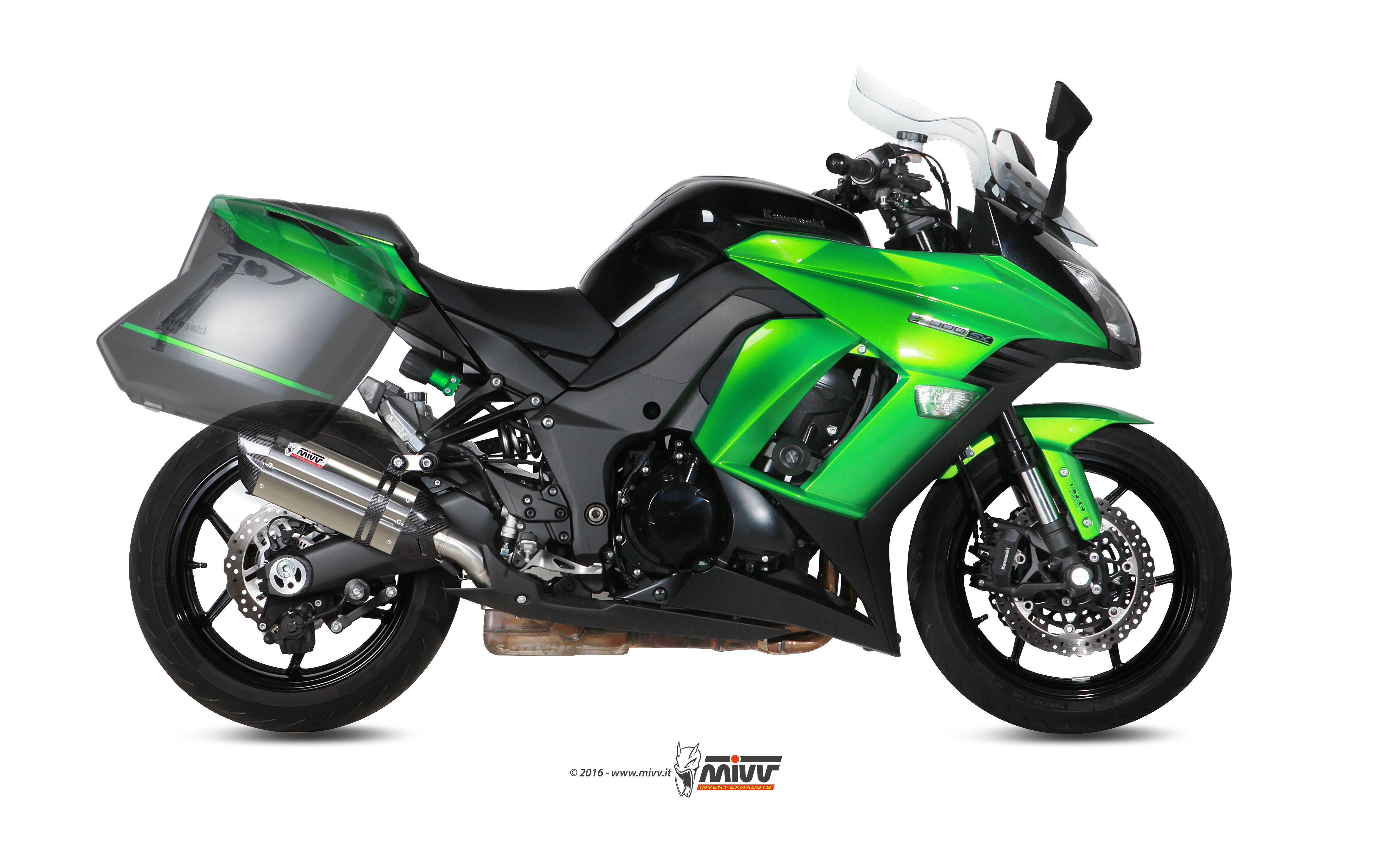 2x Mivv Suono RVS Slip-on Einddempers (L+R) met E-keur Kawasaki Ninja 1000 SX 2014 > 2019
