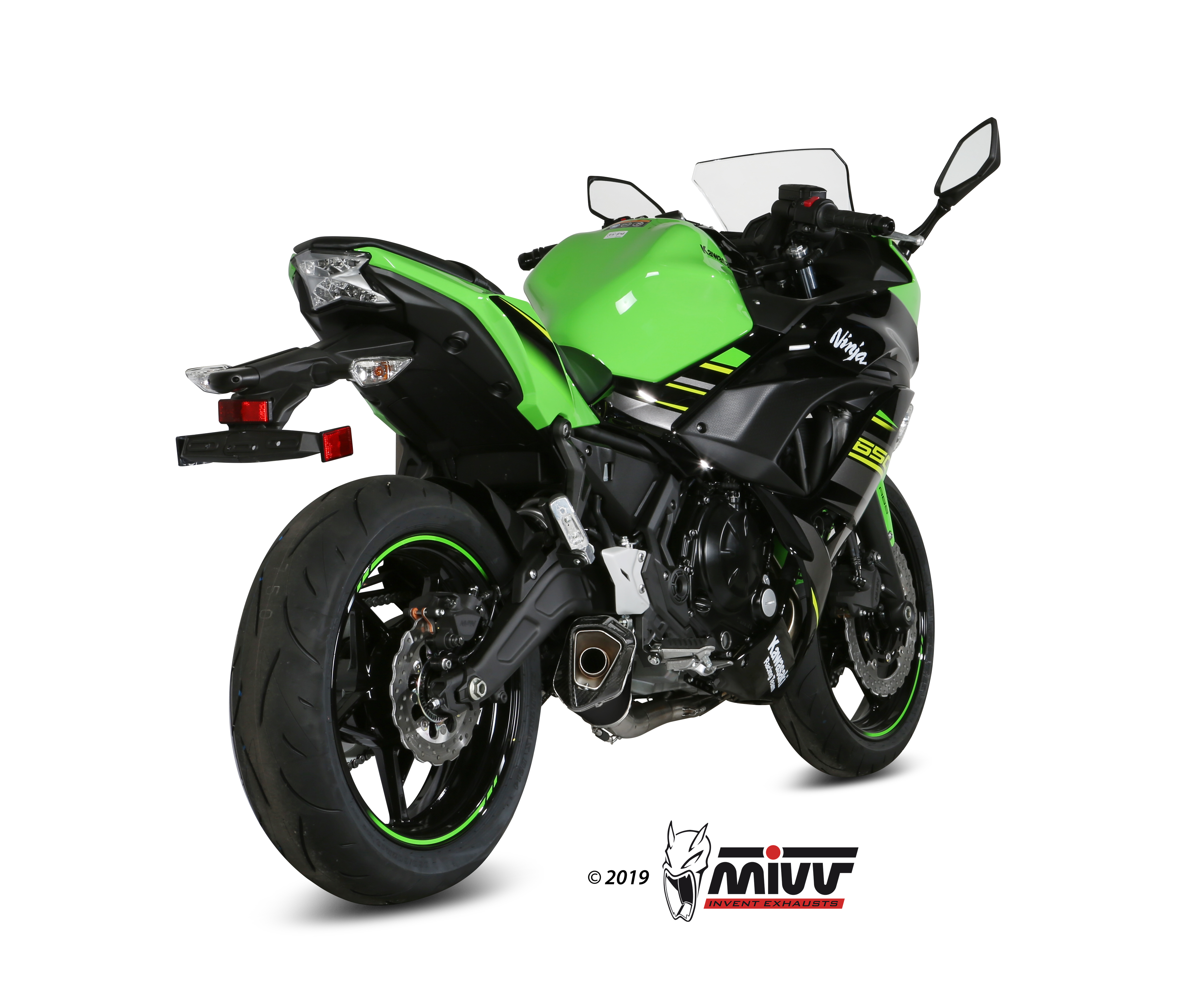 Mivv Delta Race RVS Black Compleet Uitlaatsysteem met E-keur Kawasaki Ninja 650 2017 > 2022