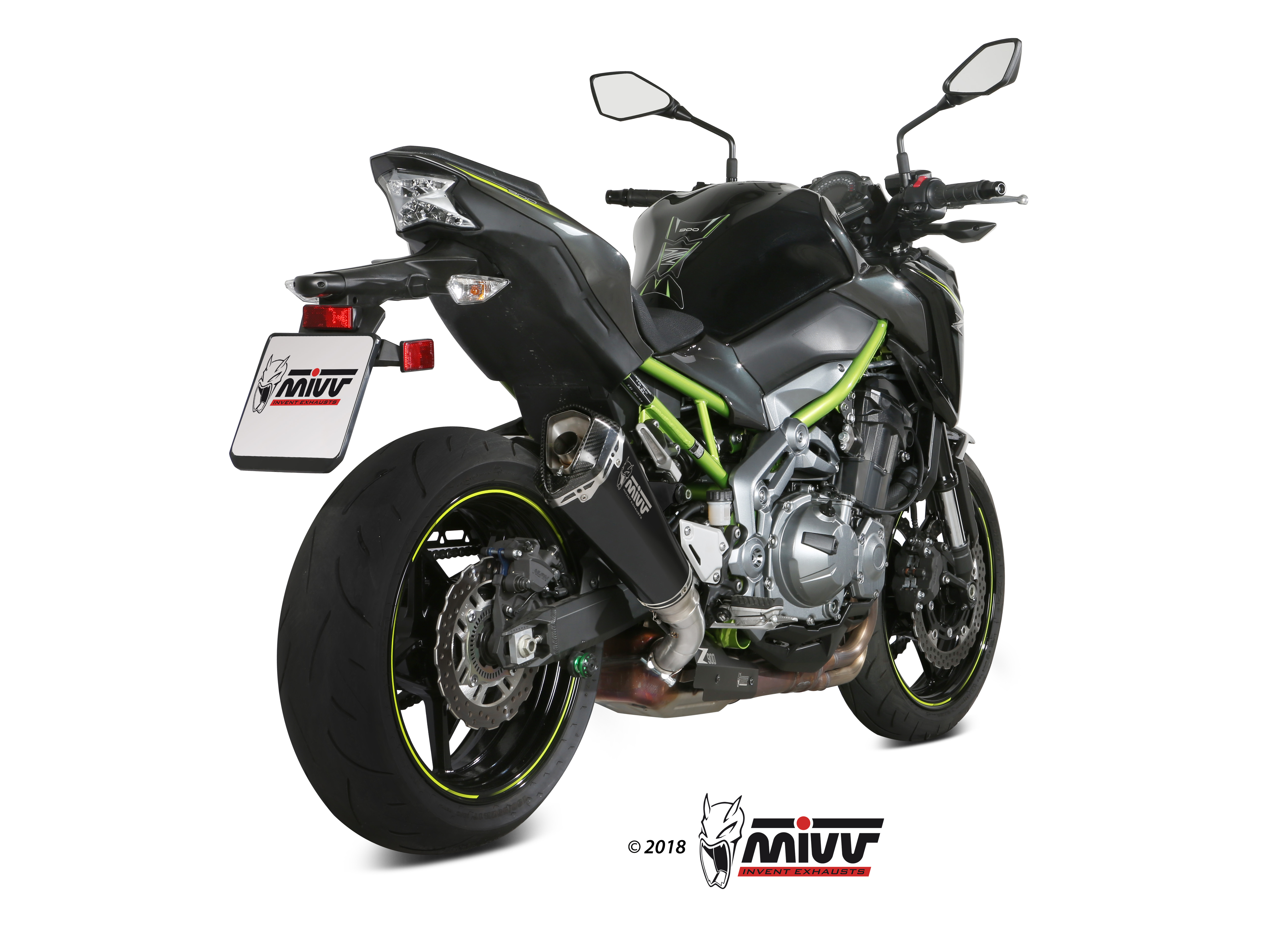 Mivv Delta Race RVS Black Slip-on Einddemper met E-keur Kawasaki Z900 A2 Model 2017 > 2022