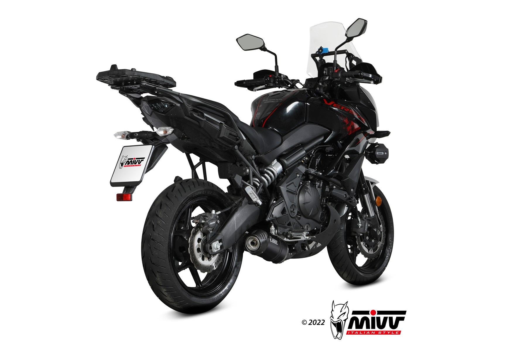 Mivv Oval RVS Black Volledig Uitlaatsysteem met E-keur Kawasaki Versys 650 2021 - 2023