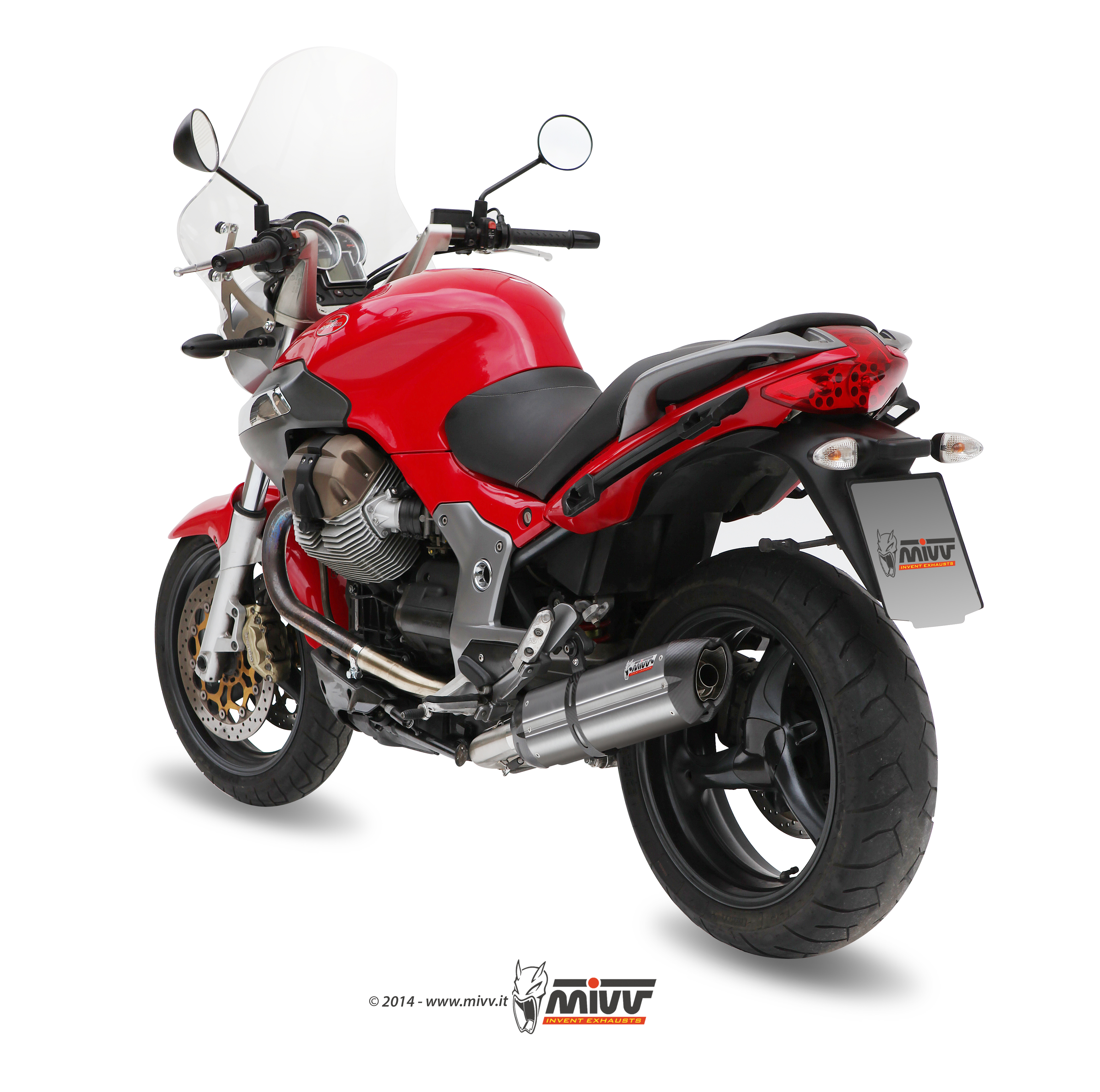 Mivv Suono RVS Slip-on Einddemper met E-keur Moto Guzzi Breva 1100 2005 > 2011