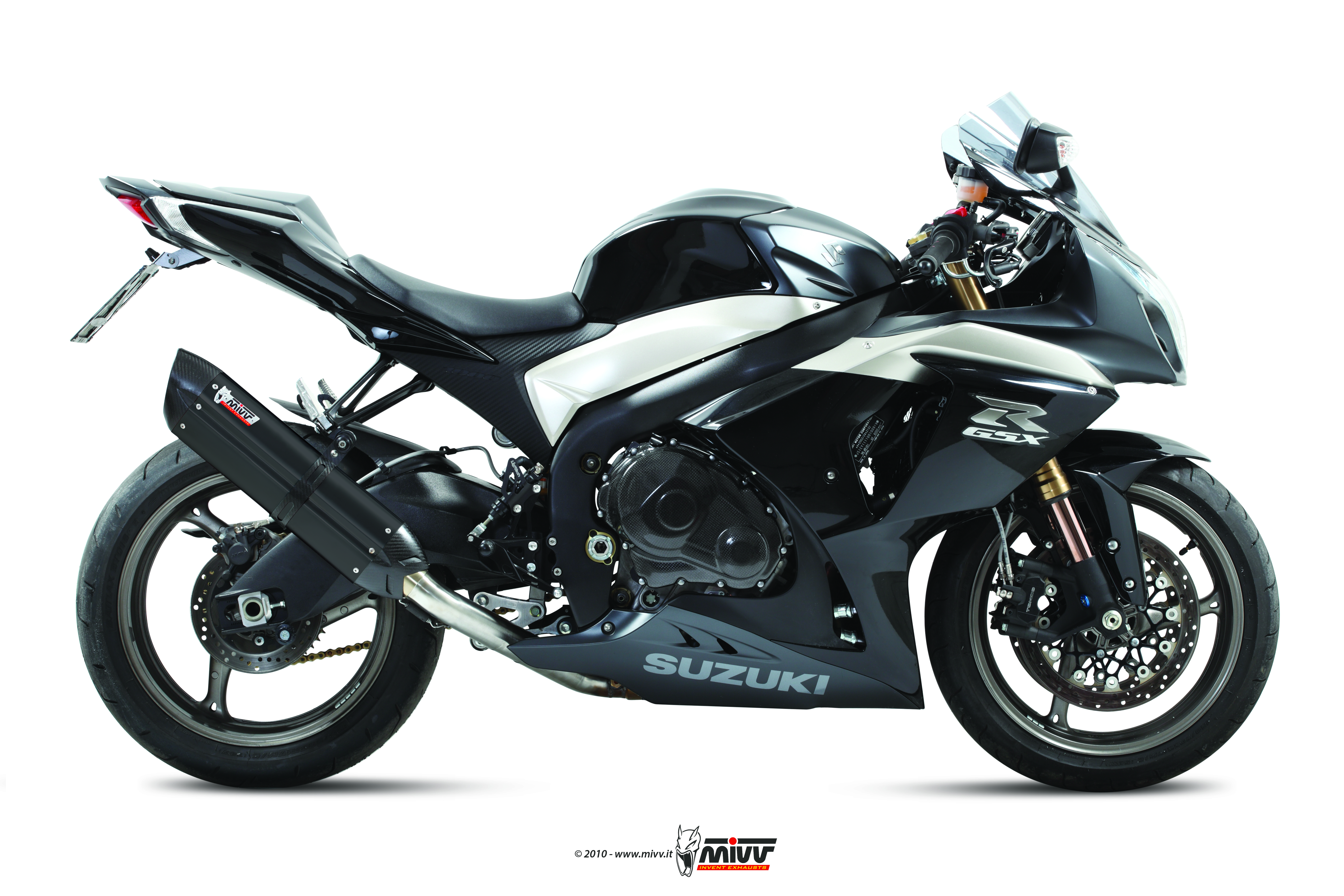Mivv Suono RVS Black Slip-on dubbele EInddemper (L+R) met E-keur Suzuki GSX-R 1000 2009 > 2011