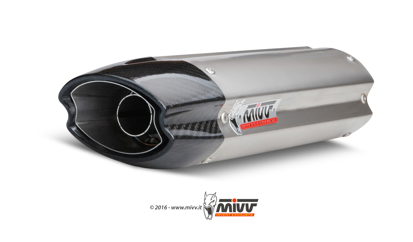Mivv Suono Full Titanium met Carbon Endcaps Dubbele Slip-on Einddemper (L+R) met E-keur Ducati 1098 2007 > 2011