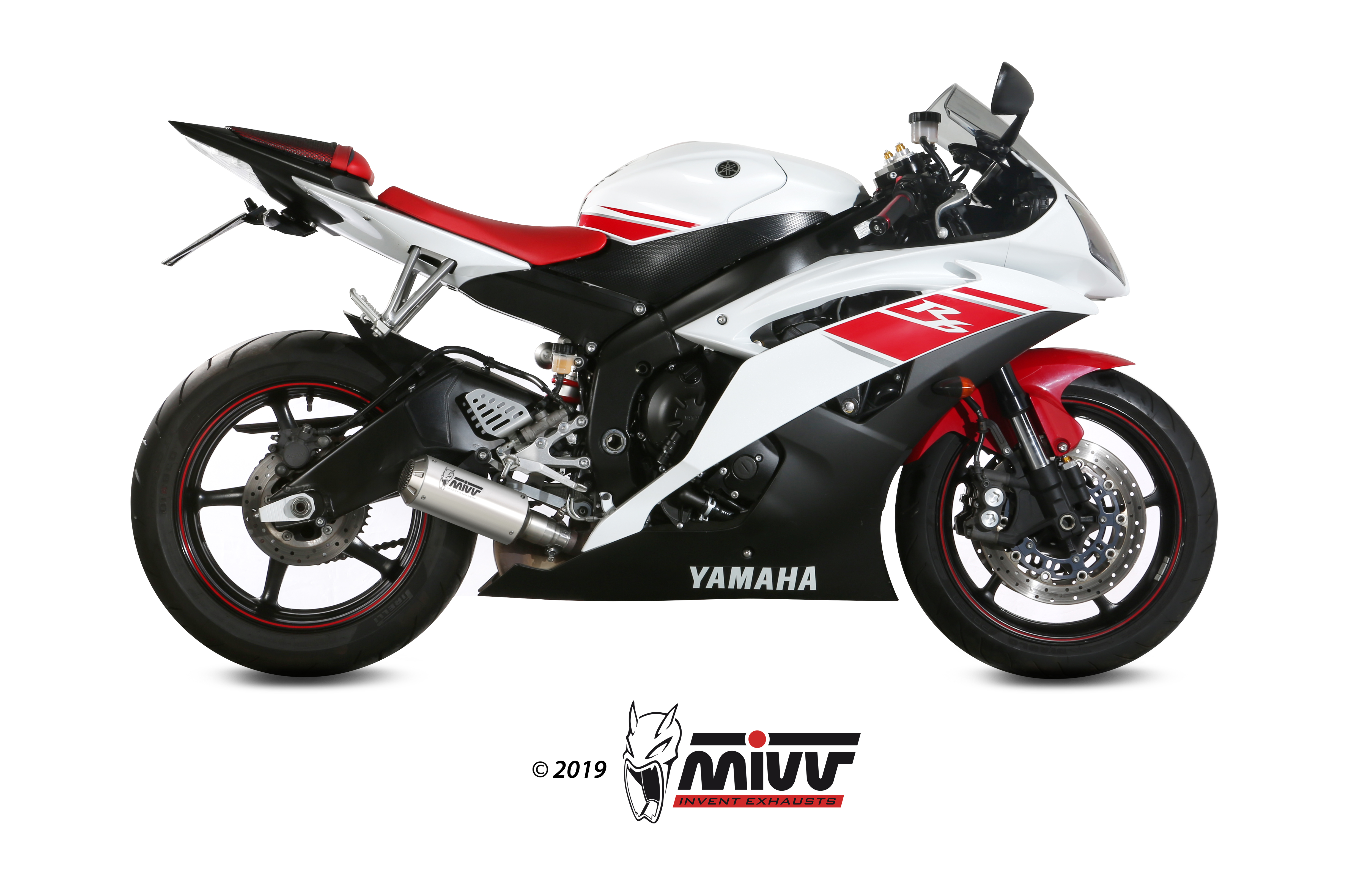 Mivv MK3 RVS Einddemper met E-keur Yamaha YZF R6 2006 > 2016