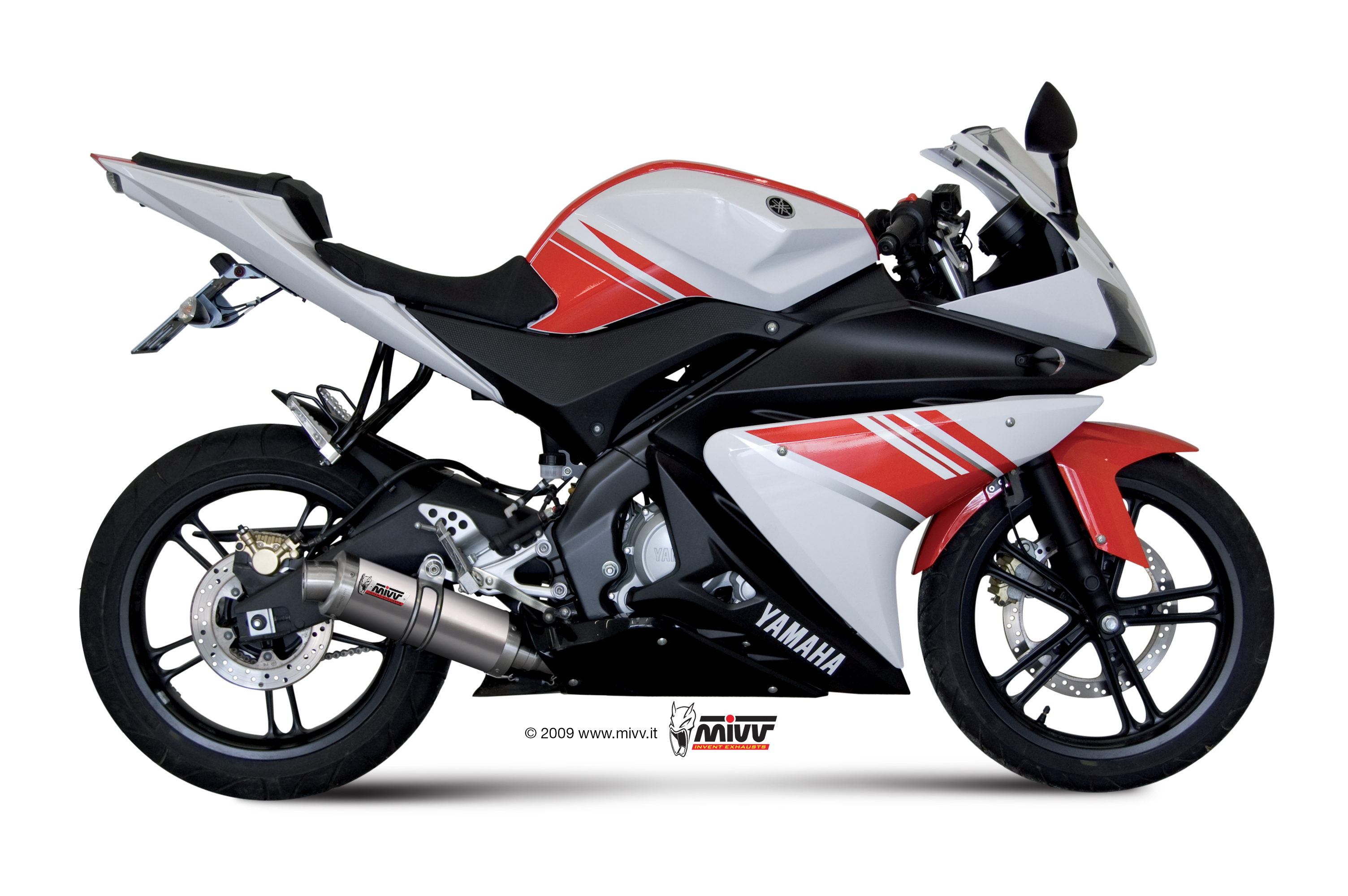 Mivv GP Titanium Compleet Uitlaatsysteem met E-keur Yamaha YZF R125 2008 > 2013