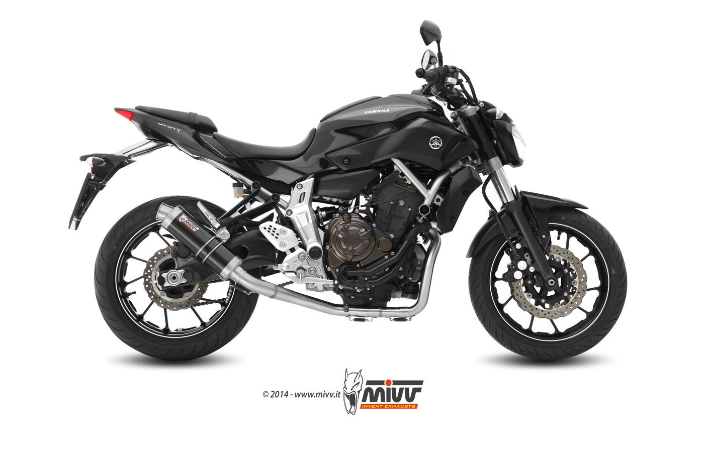Mivv GP RVS Black Compleet Uitlaatsysteem met E-keur Yamaha MT-07 2014 > 2022