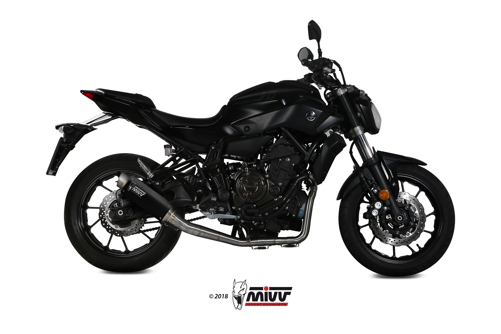 Mivv GP Pro RVS Black High Mount Compleet Uitlaatsysteem met E-keur Yamaha MT-07 2014 > 2020