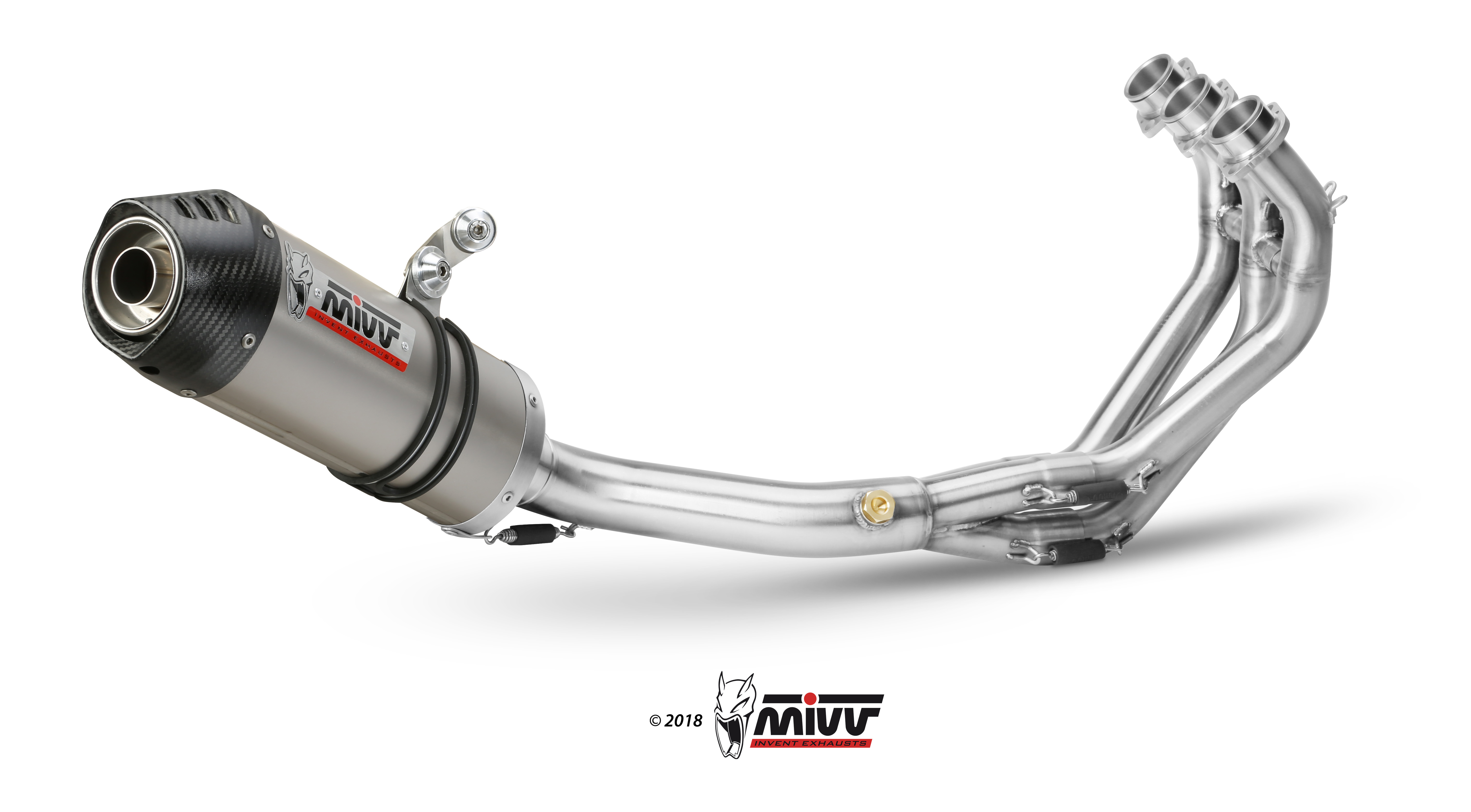 Mivv Oval Titanium met Carbon Endcap 3in1 Compleet Uitlaatsysteem met E-keur Yamaha Tracer 900 2015 2020