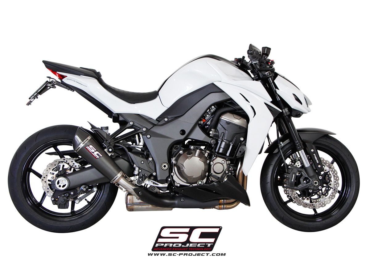 SC-Project Conic Carbon Einddemper Set (L+R) Met E-keur Kawasaki Z 1000 2014 - 2016