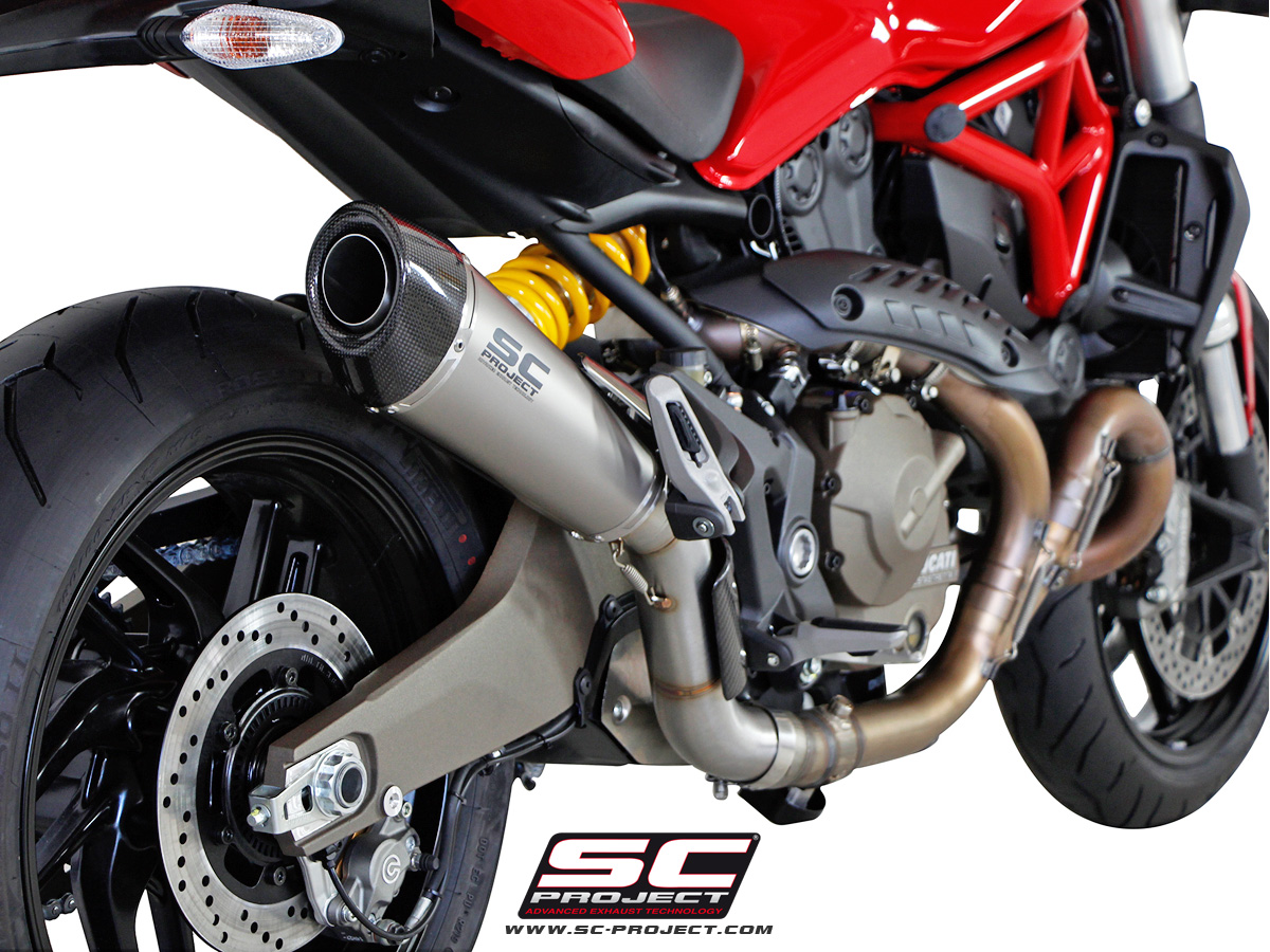 SC-Project Conic Titanium Einddemper met E-keur Ducati Monster 821 2014 - 2017
