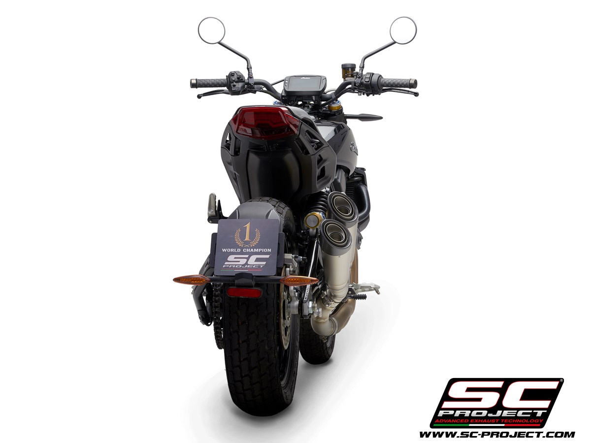 SC Project Titanium Decat Linkpipe zonder E-keur Indian Motorcycle FTR1200 2019 > 2020