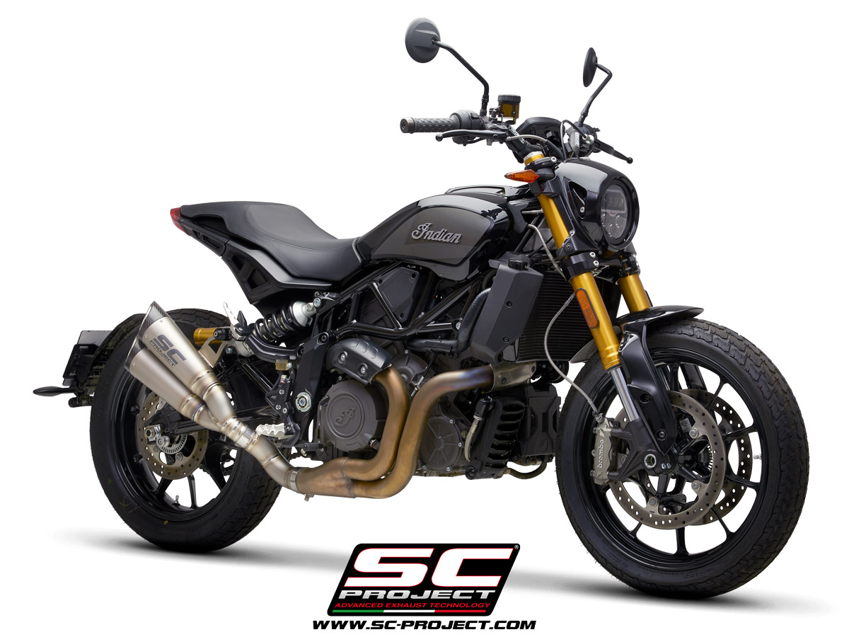 SC Project Titanium Decat Linkpipe zonder E-keur Indian Motorcycle FTR1200 2019 > 2020