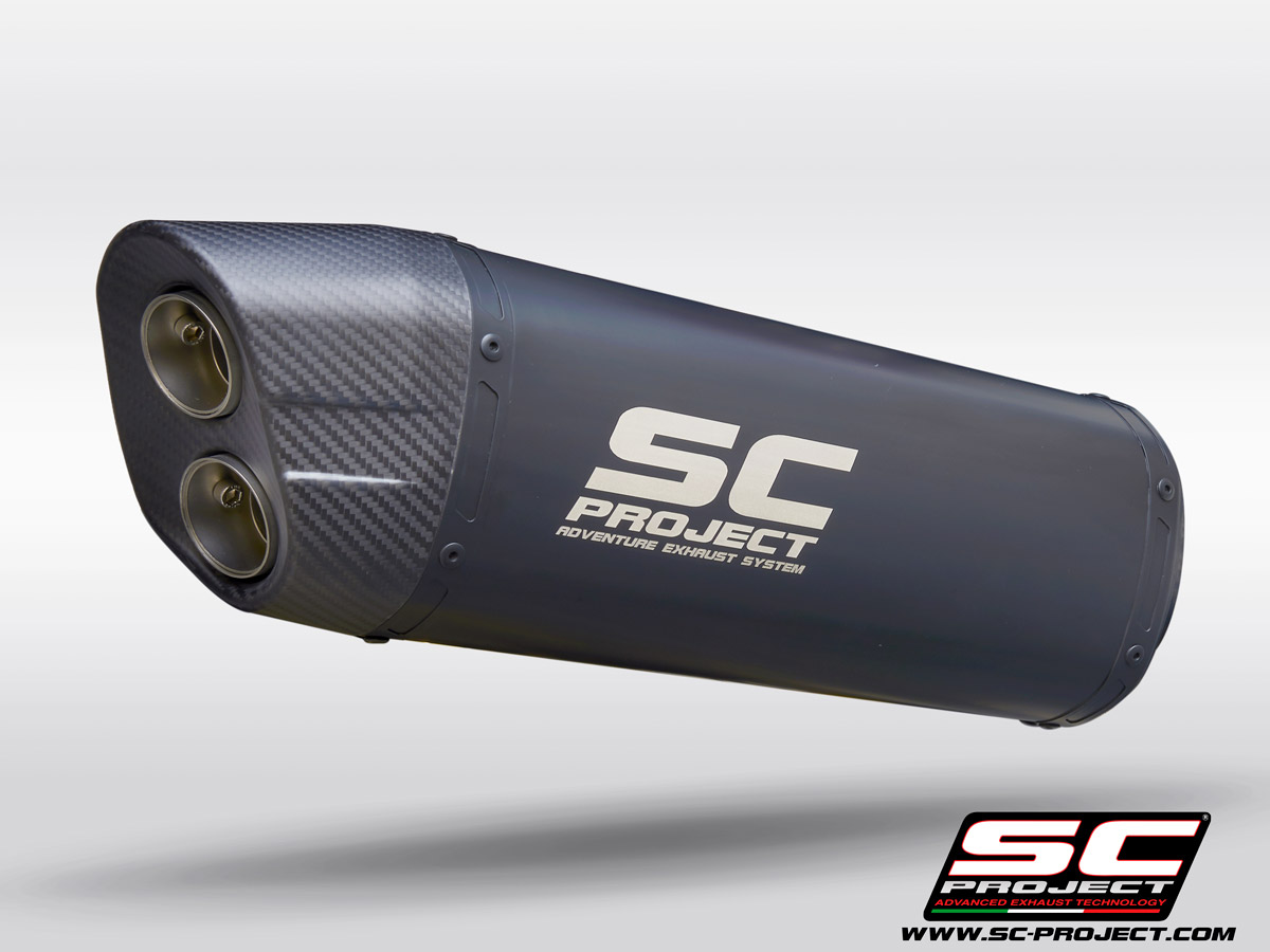 SC Project Adventure Titanium Matzwart Slip-on Einddemper met E-keur KTM 1290 Super Adventure 2017 > 2020