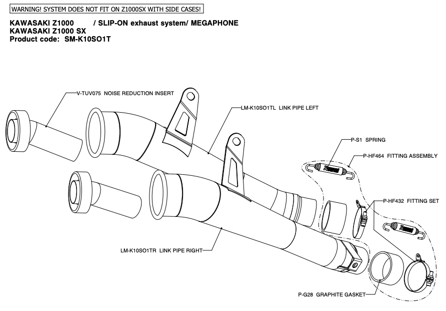 Akrapovic Slip-On Line Titanium Einddemper Set zonder E-keur Kawasaki Z1000 SX 2010 - 2013