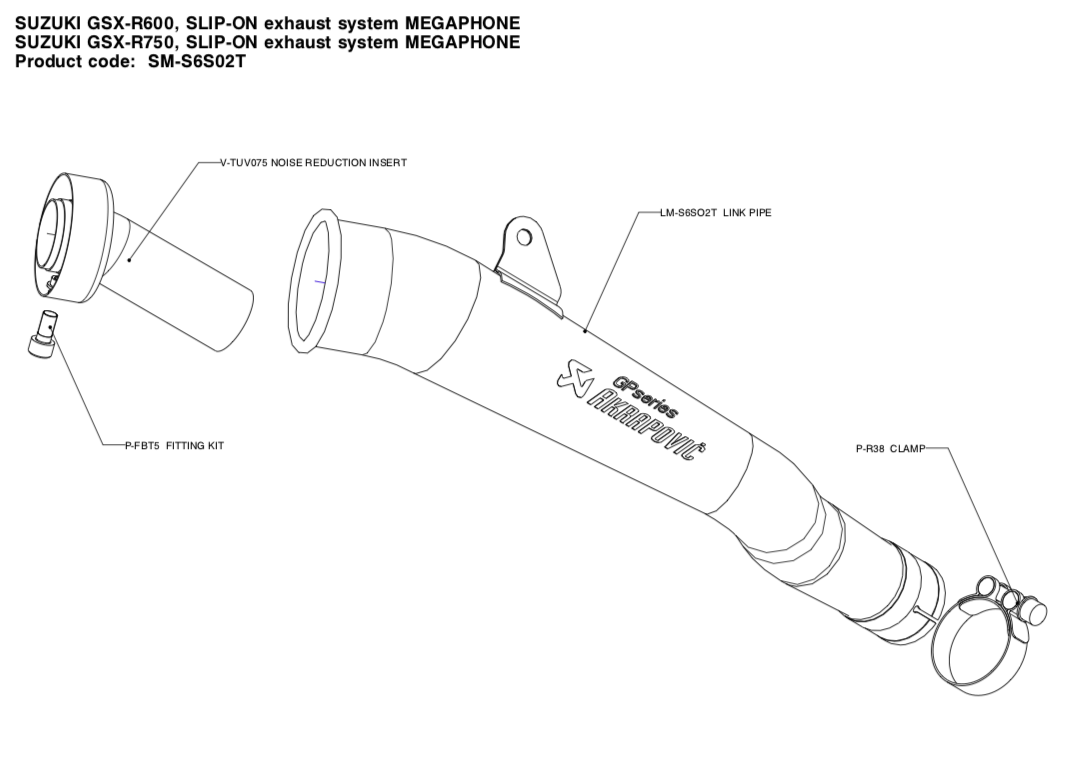 Akrapovic Slip-on Line Titanium Einddemper zonder E-keur Suzuki GSX-R 750 2011 > 2017