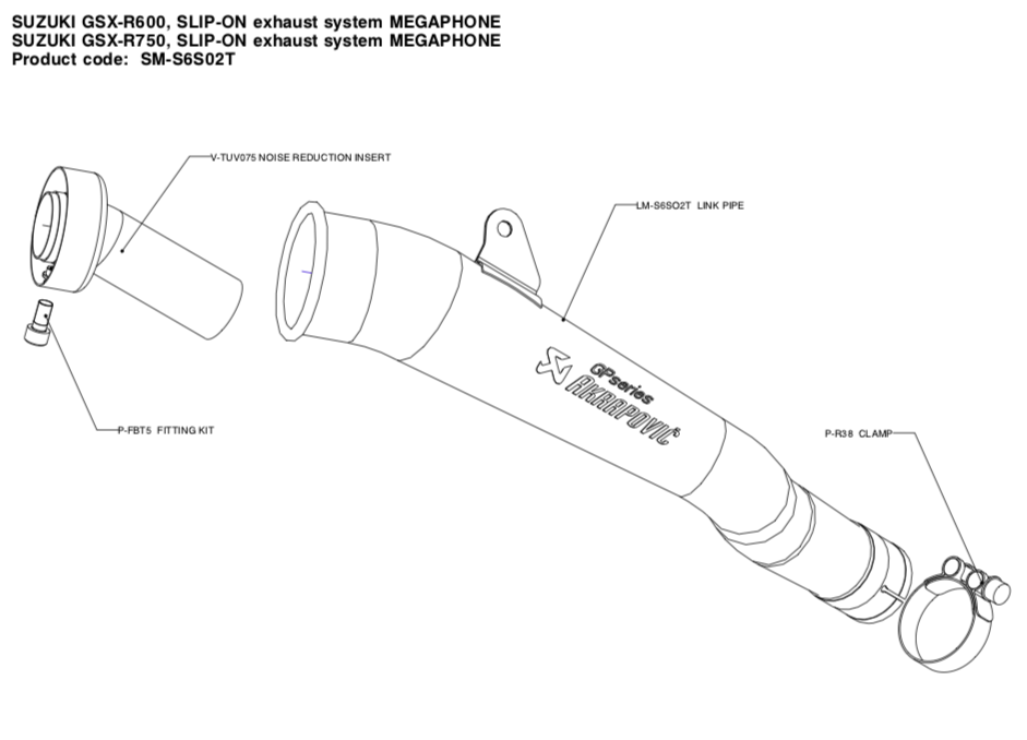 Akrapovic Slip-on Line Titanium Einddemper zonder E-keur Suzuki GSX-R 600 2011 > 2017