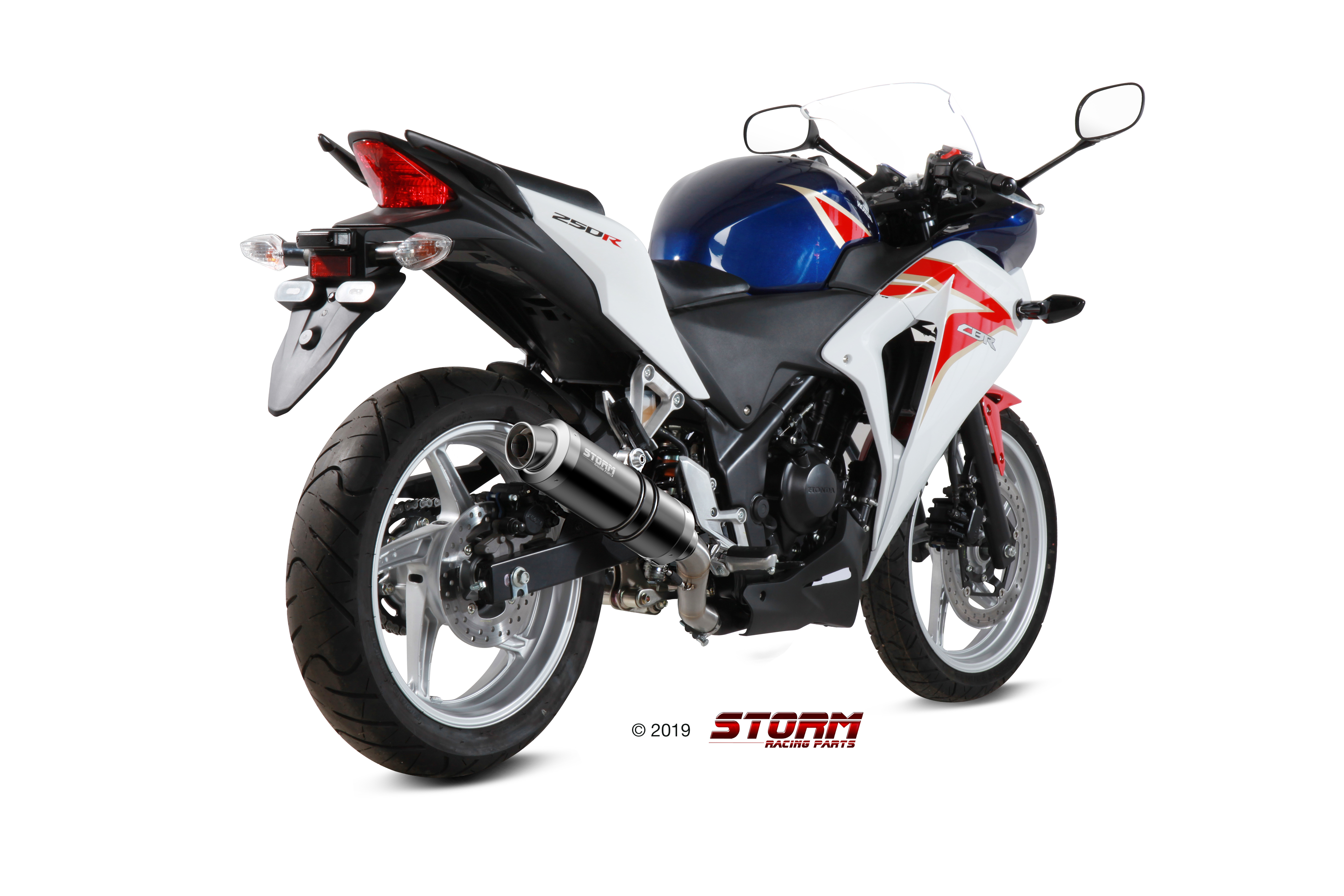 Storm by Mivv GP RVS Black Slip-on Einddemper met E-keur Honda CBR 250 R 2011 - 2014