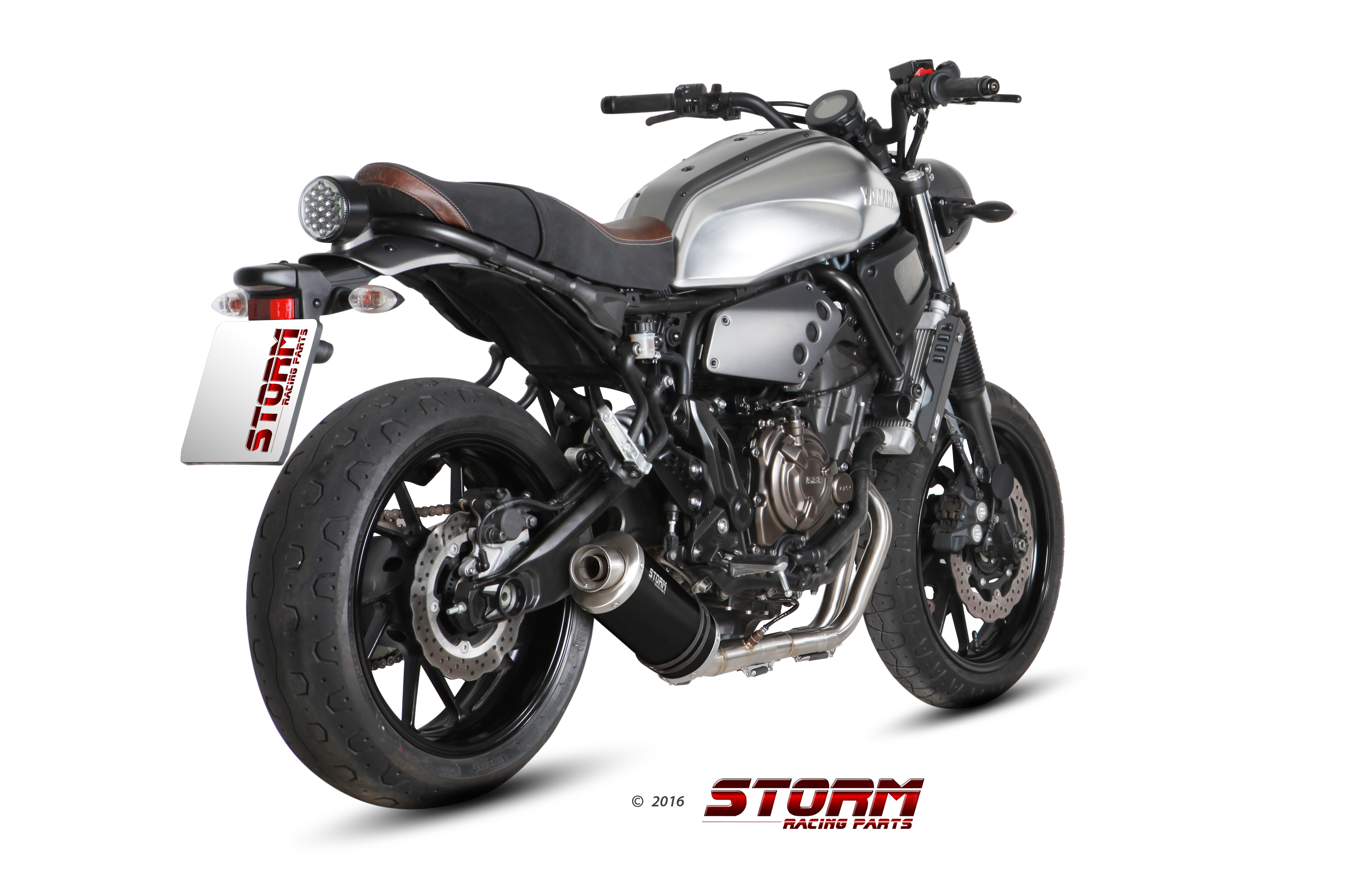 Storm by Mivv Oval RVS Black Compleet Uitlaatsysteem met E-keur Yamaha XSR 700 2016 > 2021