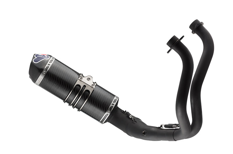 Termignoni Relevance Total Black Edition Compleet Uitlaatsysteem met Carbon Einddemper met E-keur Yamaha MT07 2014 2020