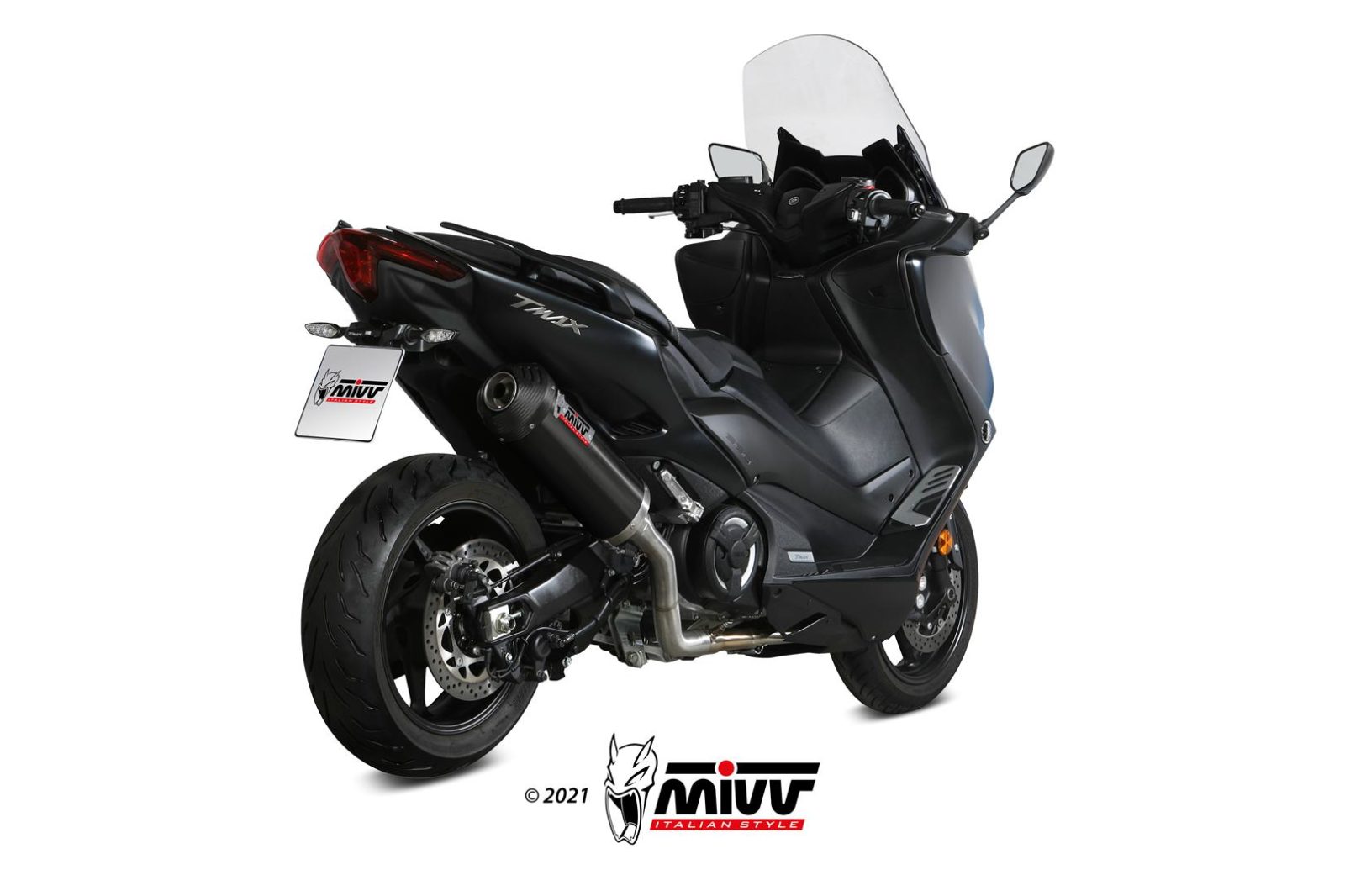 Mivv Oval RVS Black Volledig Uitlaatsysteem met E-keur Yamaha T-Max 560 2020 - 2021