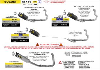 Arrow Works Titanium Carby Endcap Volledig Uitlaatsysteem met E-keur Suzuki GSX-8S / GSX-8R 2023 - 2025