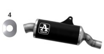 ARROW Indy Race Einddemper Aluminium Zwart met stalen End Cap met E-keur Suzuki V-Strom 800DE / SE 2023-2024