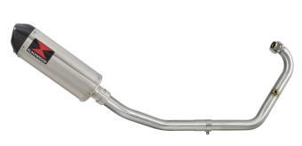 BWE Volledig Uitlaatsysteem zonder E-keur incl. RVS Oval 300mm Einddemper met Carbon Endcap Benelli BN 125 2018 - 2024