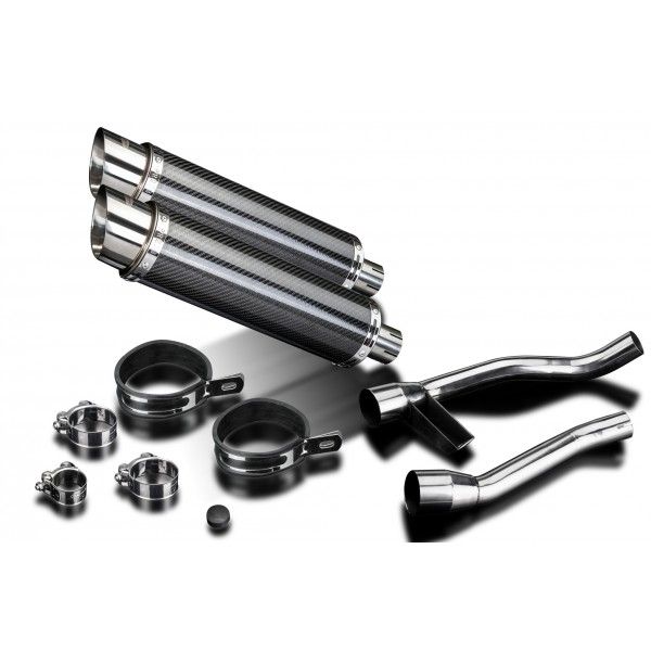 Delkevic slip-on kit Round Carbon 350mm - GW250 Inazuma (2013-2017)