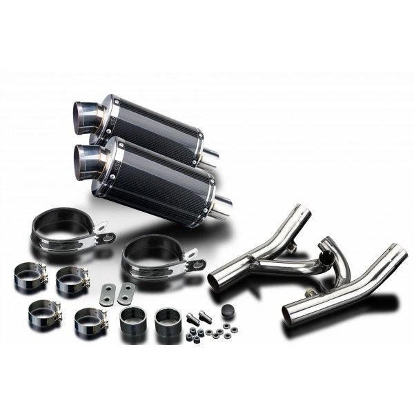 Delkevic slip-on kit Oval Carbon 225mm - V-Max 1700 (2009-2016)