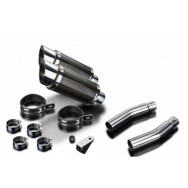 Delkevic slip-on kit Round Carbon 200mm - CB500T (1975-1976)
