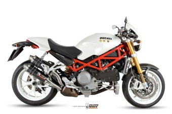 Mivv GP Carbon Dubbele Slip-on Einddemper met E-keur Ducati Monster S4Rs 2006-2008