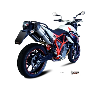 2x Mivv Suono RVS Bolt-on Einddempers (L+R) met E-keur KTM 990 Supermoto R 2007 > 2013